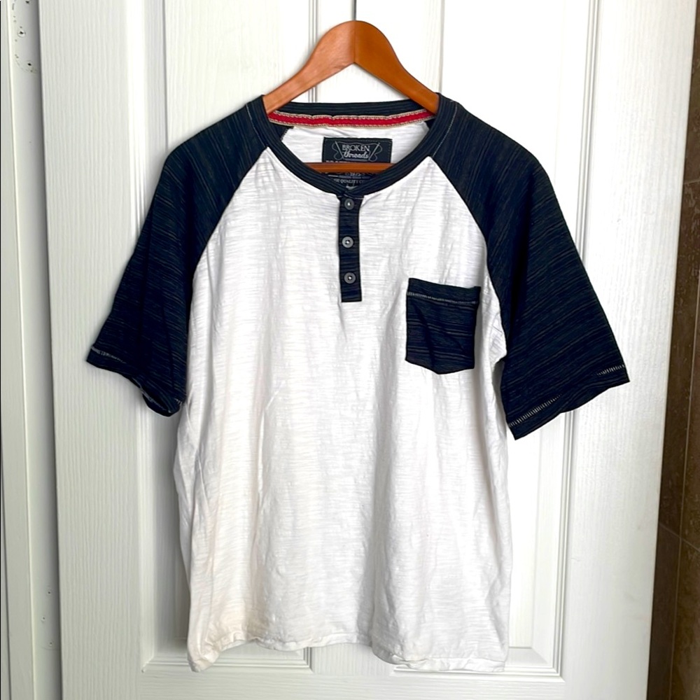 Broken Threads - three button Henley tee